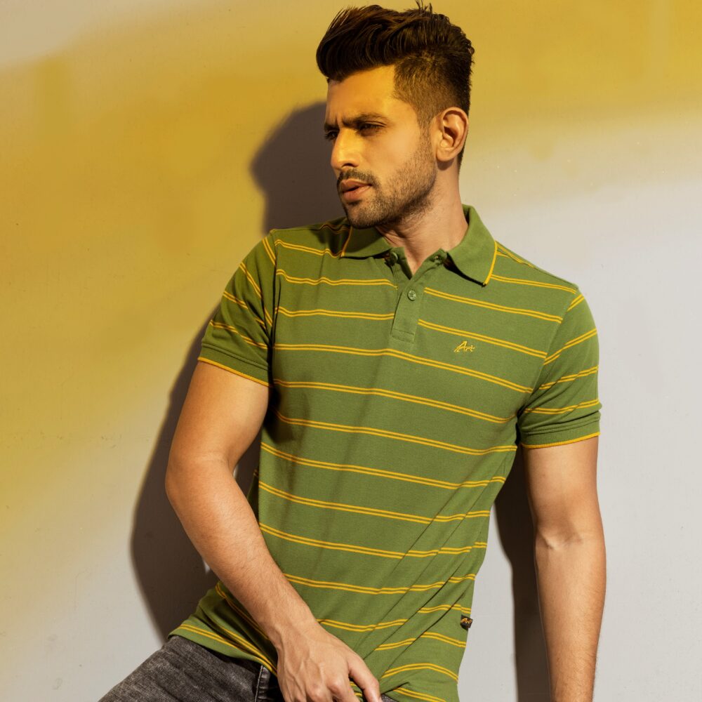 Yellow Stripe Cotton Polo Shirt – ART